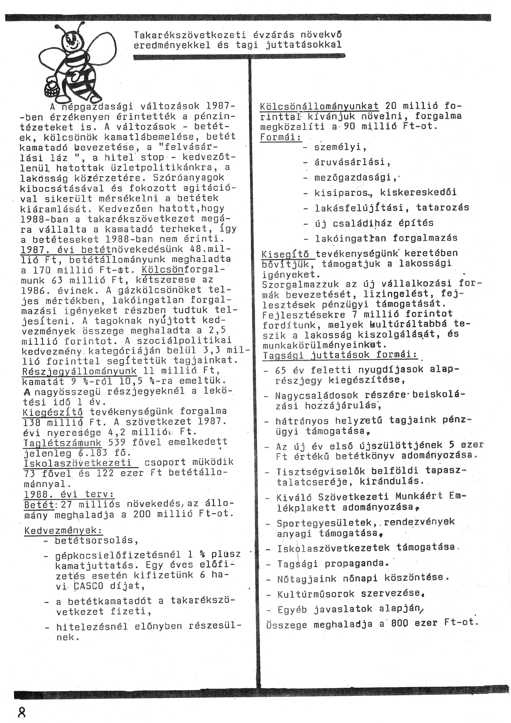 Szegvári Napló 001. lapszám – 1988. – 08. oldal – Digitalizá